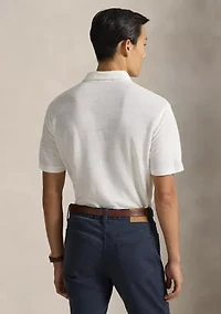 Men's Standard Fit Linen Piqué Polo Shirt