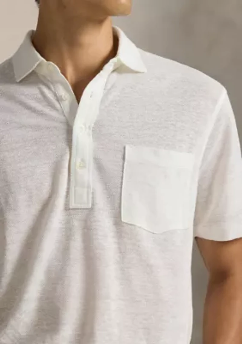 Men's Standard Fit Linen Piqué Polo Shirt