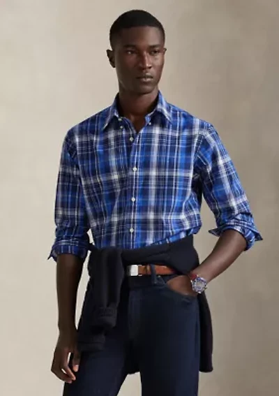 Men's Classic Fit Plaid Performance Shirt