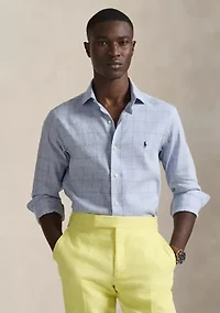 Classic Fit Checked Linen-Blend Shirt