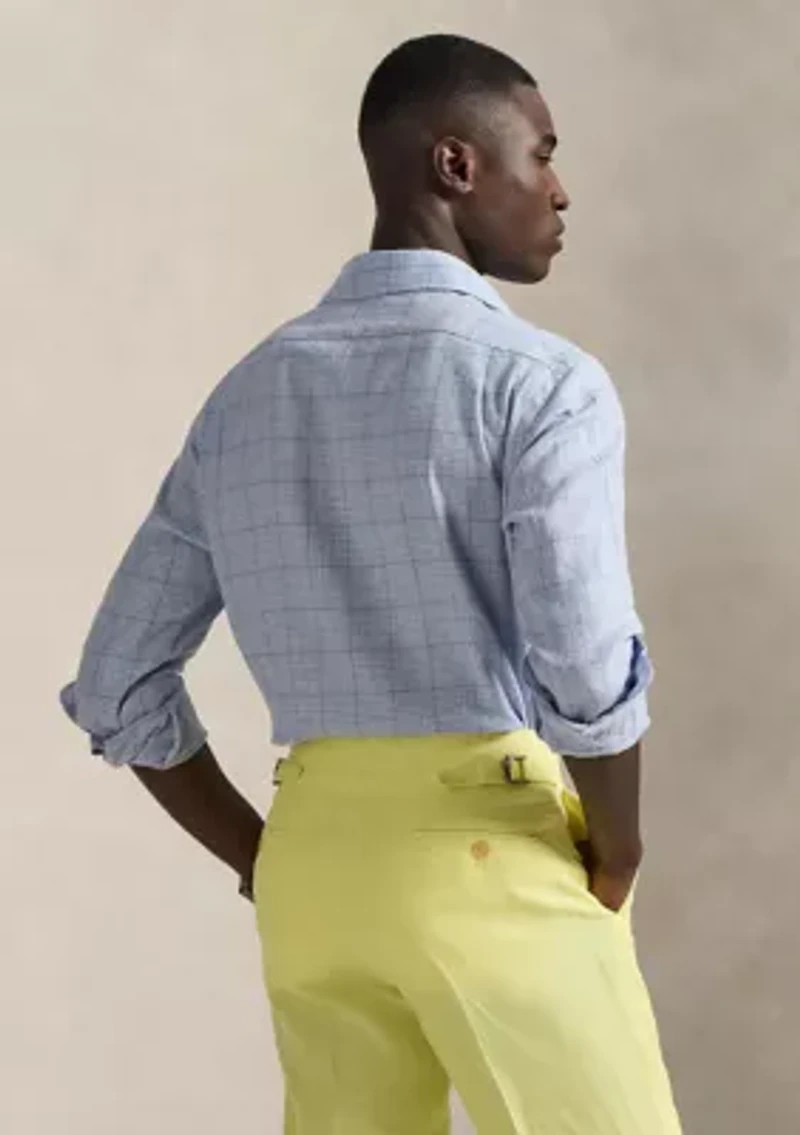 Classic Fit Checked Linen-Blend Shirt