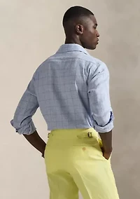 Classic Fit Checked Linen-Blend Shirt