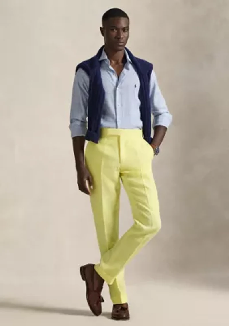 Classic Fit Checked Linen-Blend Shirt