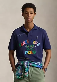 Men's Classic Fit Peace Love Polo Shirt
