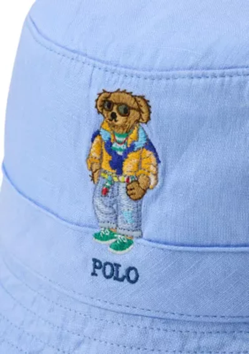 Polo Bear Linen Bucket Hat