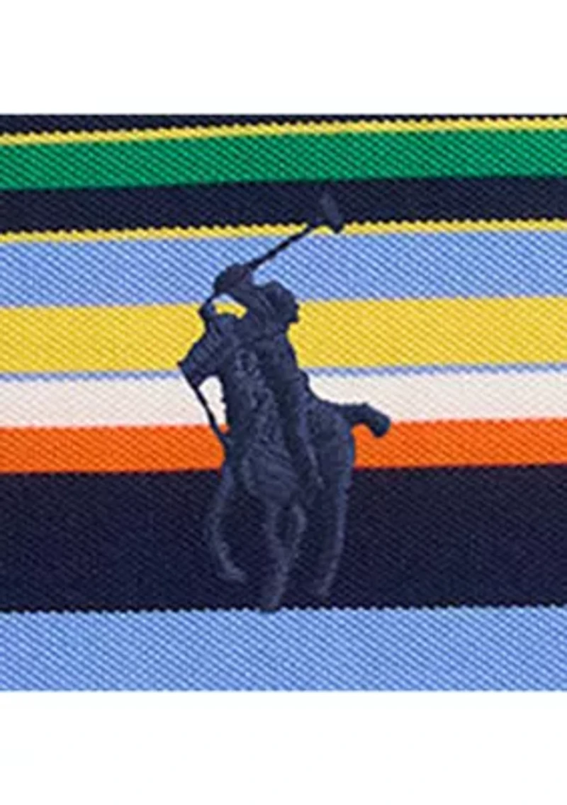 Classic Fit Striped Mesh Polo Shirt