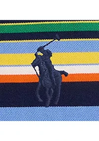 Classic Fit Striped Mesh Polo Shirt