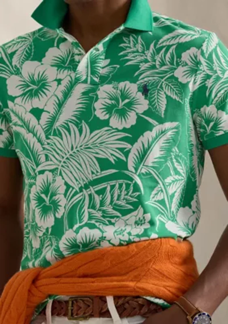 Classic Fit Tropical Mesh Polo Shirt