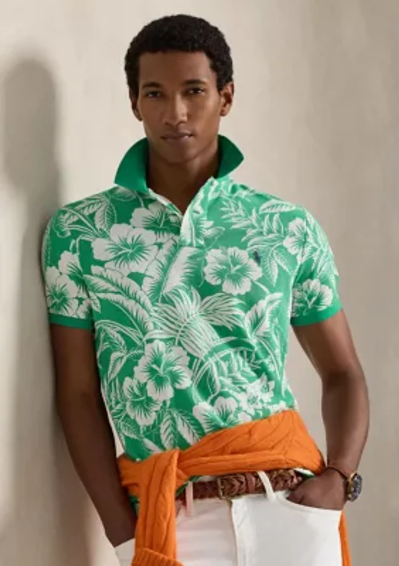 Classic Fit Tropical Mesh Polo Shirt