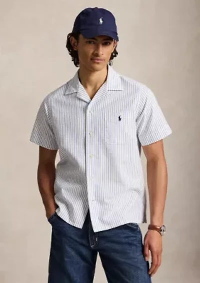 Men's Classic Fit Striped Oxford Camp Shirt