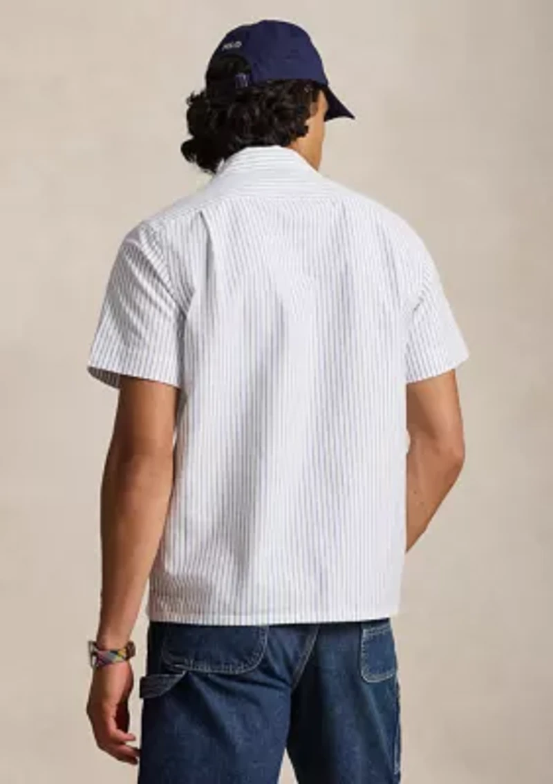 Men's Classic Fit Striped Oxford Camp Shirt