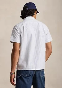 Men's Classic Fit Striped Oxford Camp Shirt