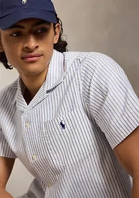 Men's Classic Fit Striped Oxford Camp Shirt