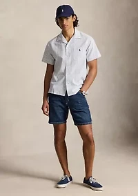 Men's Classic Fit Striped Oxford Camp Shirt
