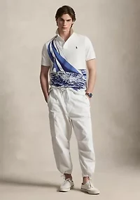 Classic Fit Sailboat Mesh Polo Shirt