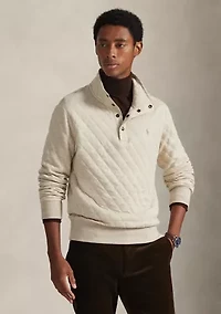 Quilted Double-Knit Jersey Pullover
