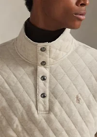 Quilted Double-Knit Jersey Pullover