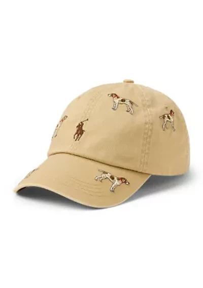 Dog-Embroidered Twill Ball Cap