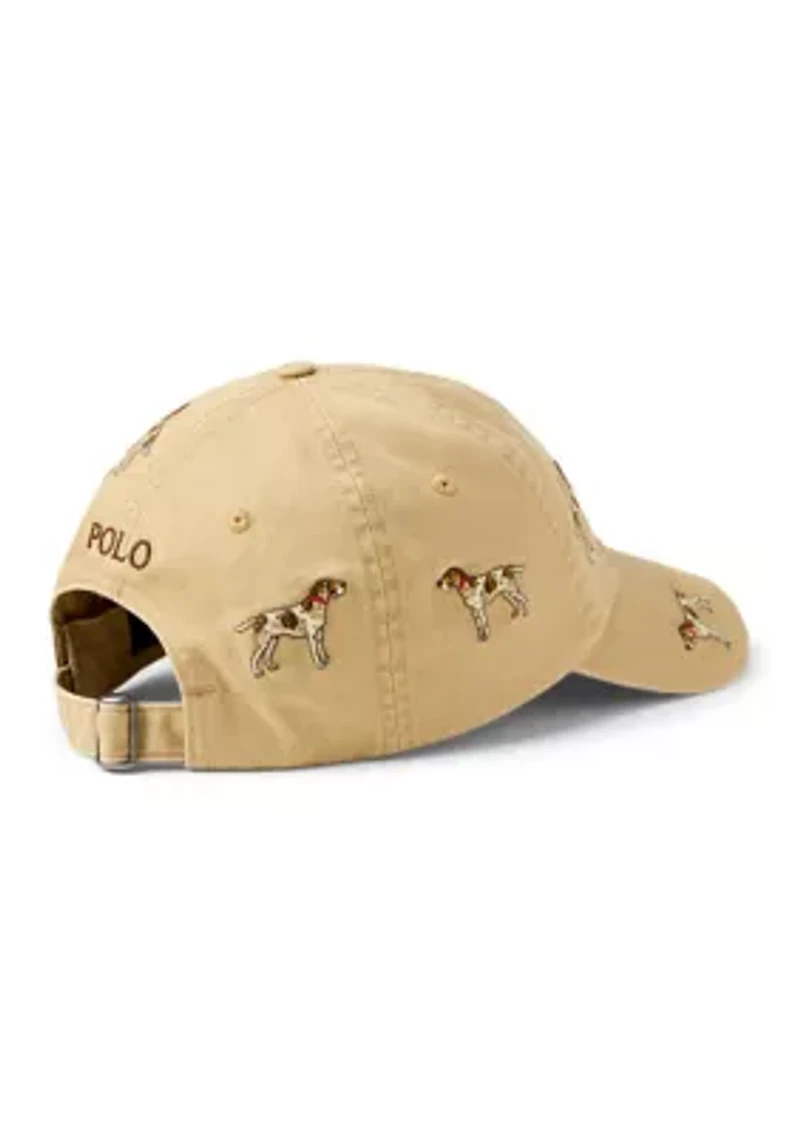 Dog-Embroidered Twill Ball Cap
