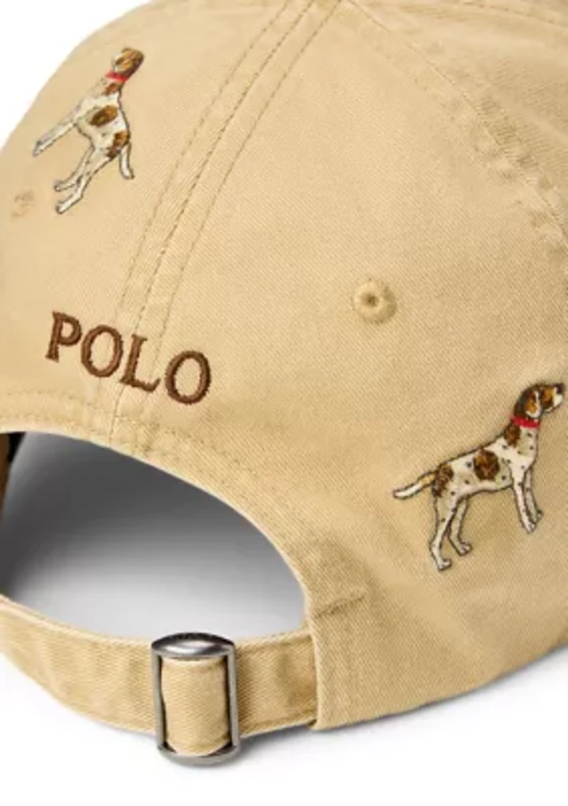 Dog-Embroidered Twill Ball Cap