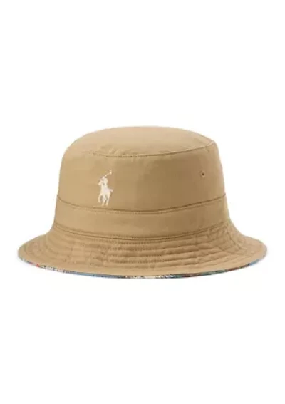 Reversible Twill-Flannel Bucket Hat