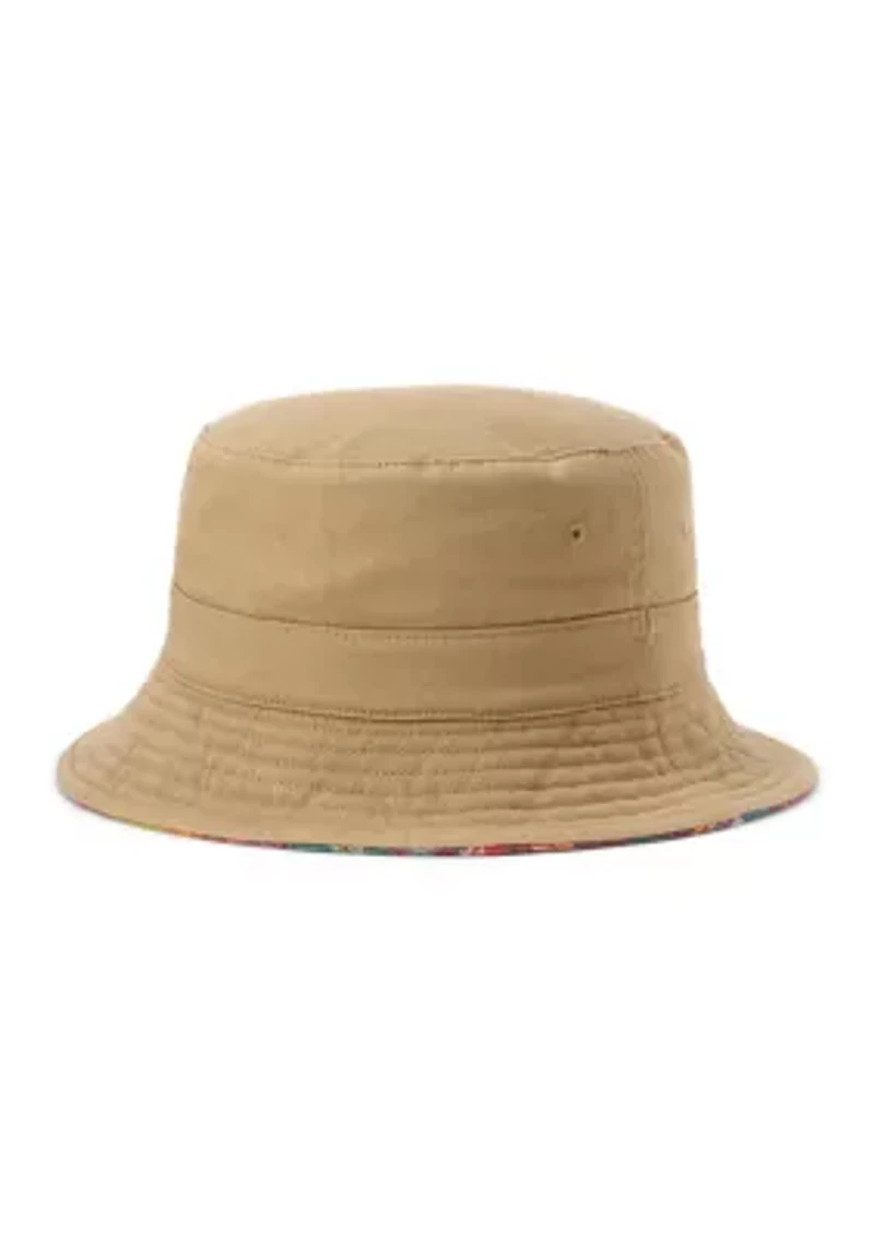 Reversible Twill-Flannel Bucket Hat