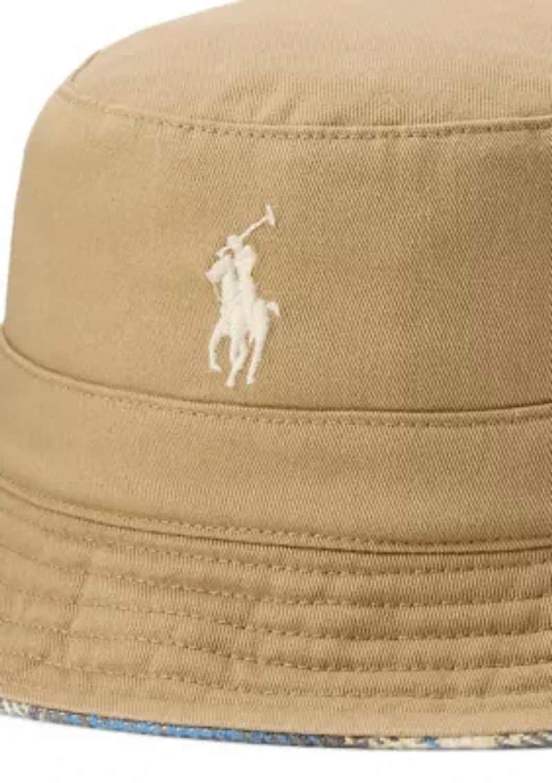 Reversible Twill-Flannel Bucket Hat