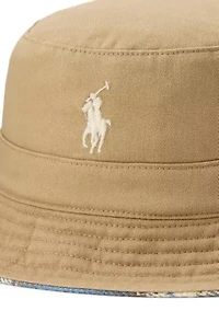 Reversible Twill-Flannel Bucket Hat