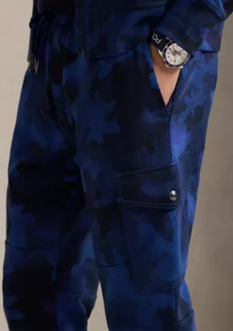 Camo Double-Knit Cargo Jogger Pants