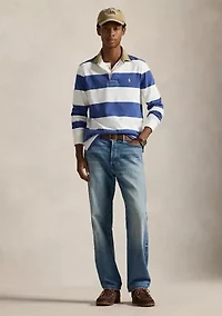 Men's Classic Fit Khaki-Collar Rugby Shirt