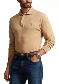 Big & Tall Soft Cotton Long Sleeve Polo Shirt