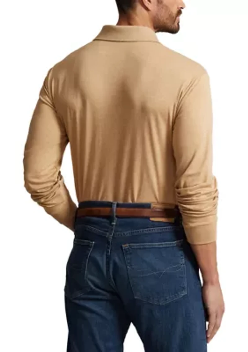 Big & Tall Soft Cotton Long Sleeve Polo Shirt