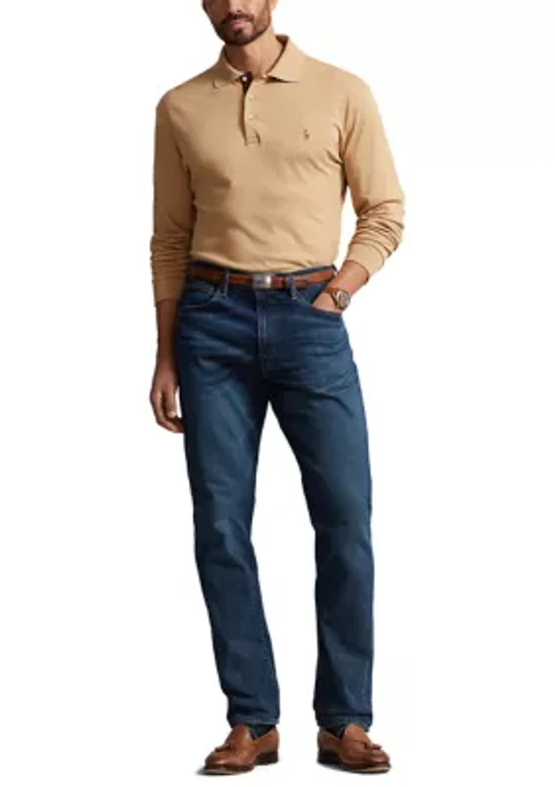Big & Tall Soft Cotton Long Sleeve Polo Shirt