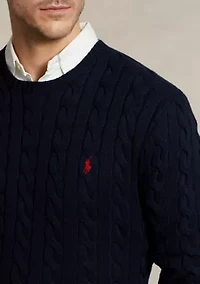 Big & Tall Cable-Knit Cotton Sweater