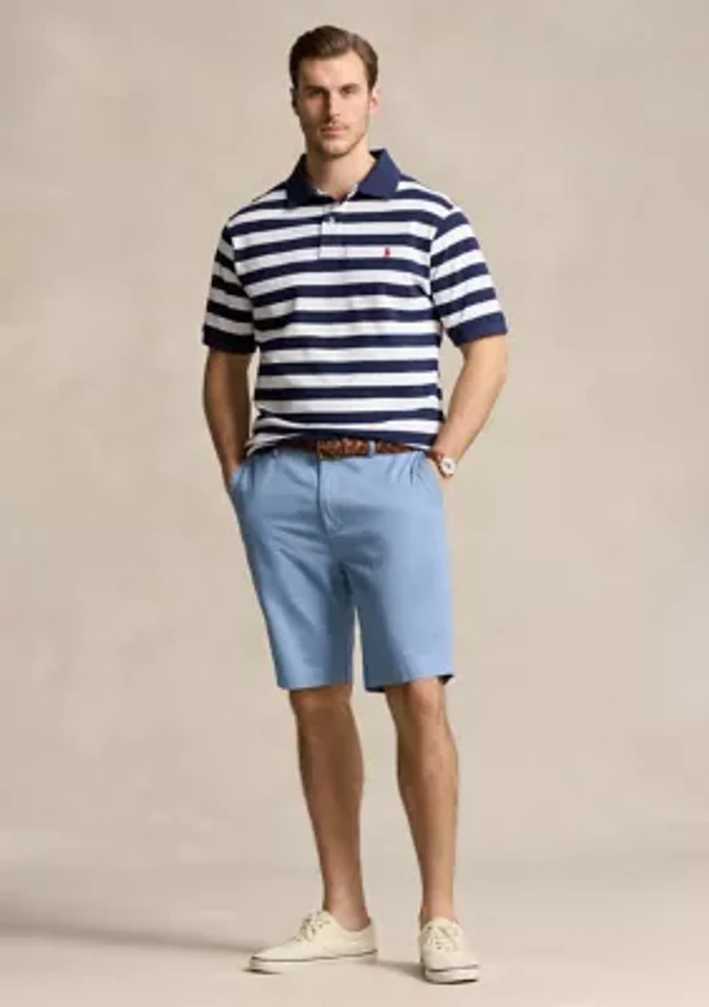 Big & Tall Striped Mesh Polo Shirt