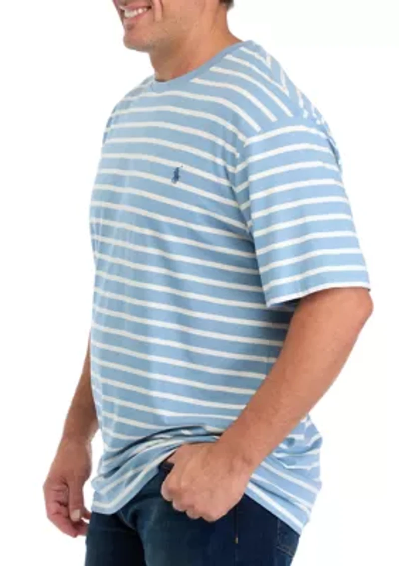 Big & Tall Striped Jersey Crew Neck T-Shirt