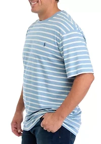 Big & Tall Striped Jersey Crew Neck T-Shirt