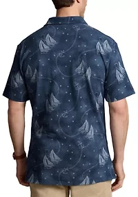 Big & Tall Printed Mesh Polo Shirt