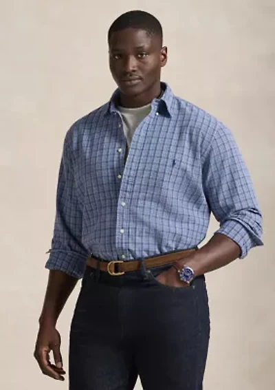 Big & Tall Plaid Brushed Oxford Shirt