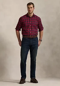 Big & Tall Classic Fit Plaid Brushed Twill Long Sleeve Woven Shirt