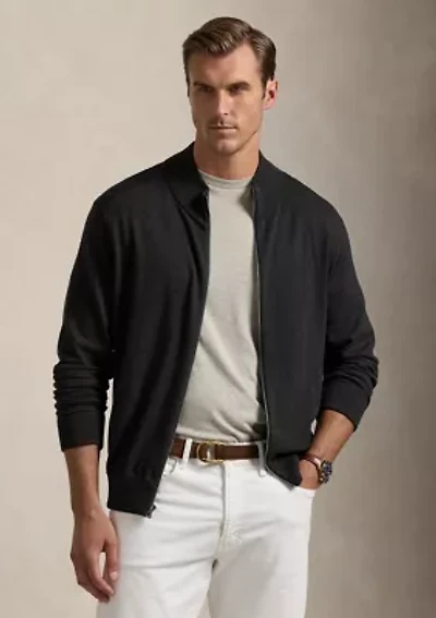 Big & Tall Hybrid Full-Zip Mock Neck Sweater