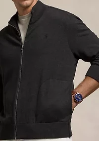 Big & Tall Hybrid Full-Zip Mock Neck Sweater