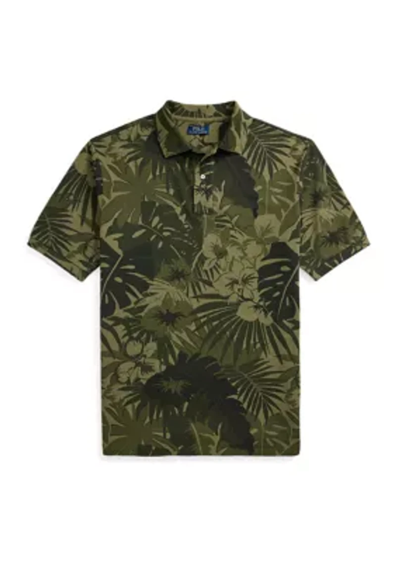 Big & Tall Palm-Camo Mesh Polo Shirt