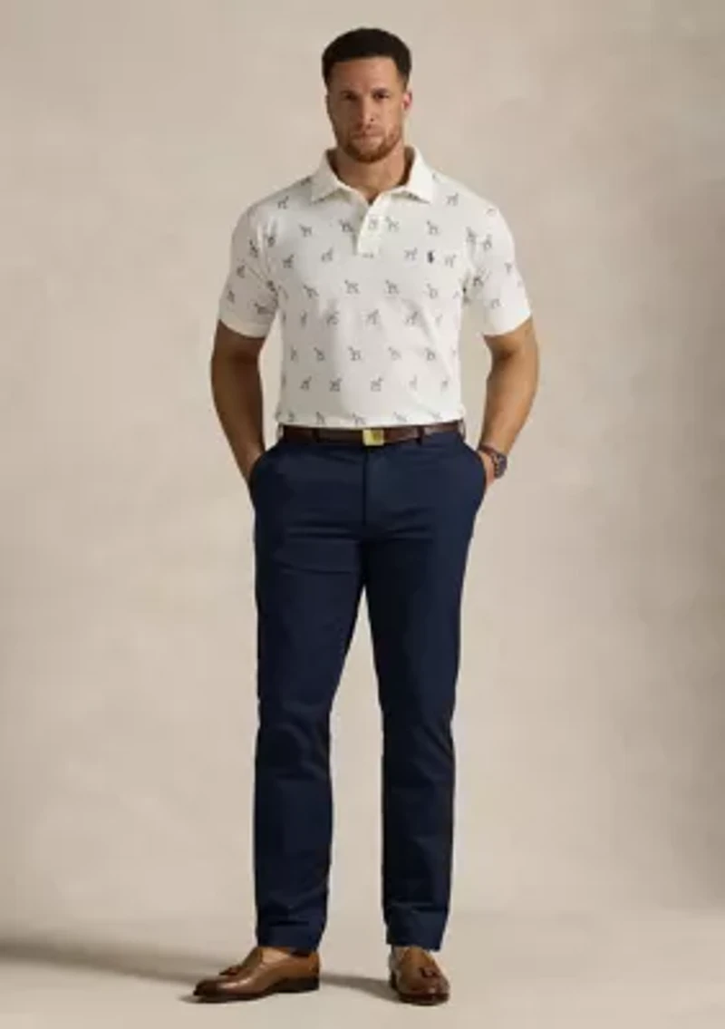 Big & Tall Dog-Print Mesh Polo Shirt