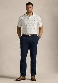 Big & Tall Dog-Print Mesh Polo Shirt