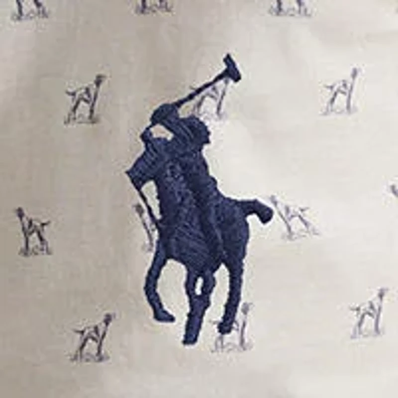 Big & Tall Dog-Print Mesh Polo Shirt