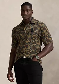 Big & Tall Pony Camo-Print Mesh Polo Shirt
