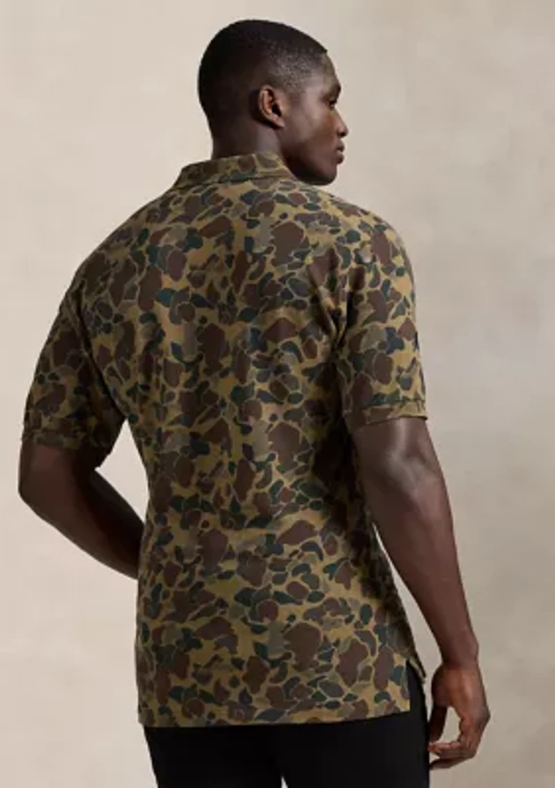 Big & Tall Pony Camo-Print Mesh Polo Shirt