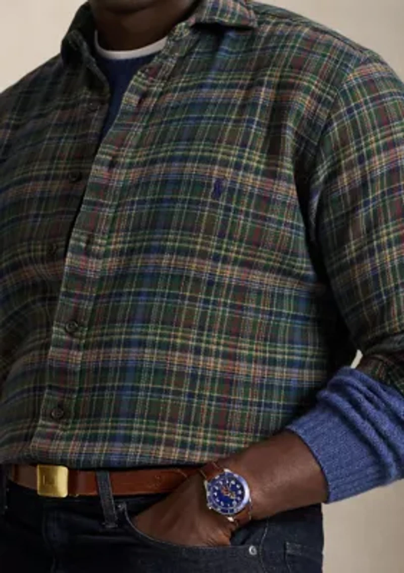 Big & Tall Plaid Brushed Flannel Shirt