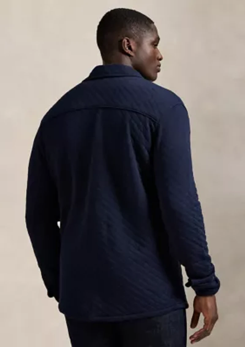 Big & Tall Quilted Double-Knit Jersey Shirt Jacket